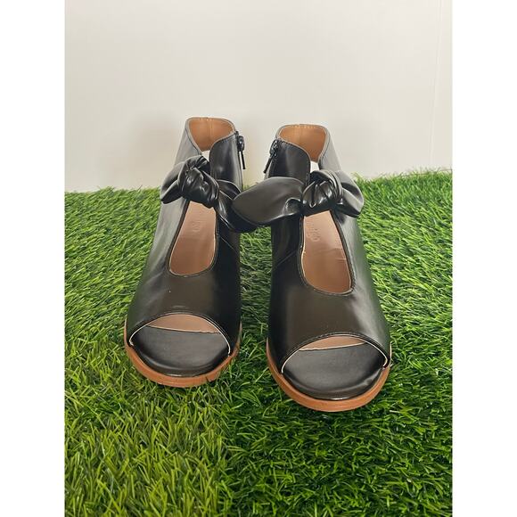 Womens Bow Knot Sandals Peep Toe Cut Out Side Zipper Boots Size 7.5 - Picture 3 of 7